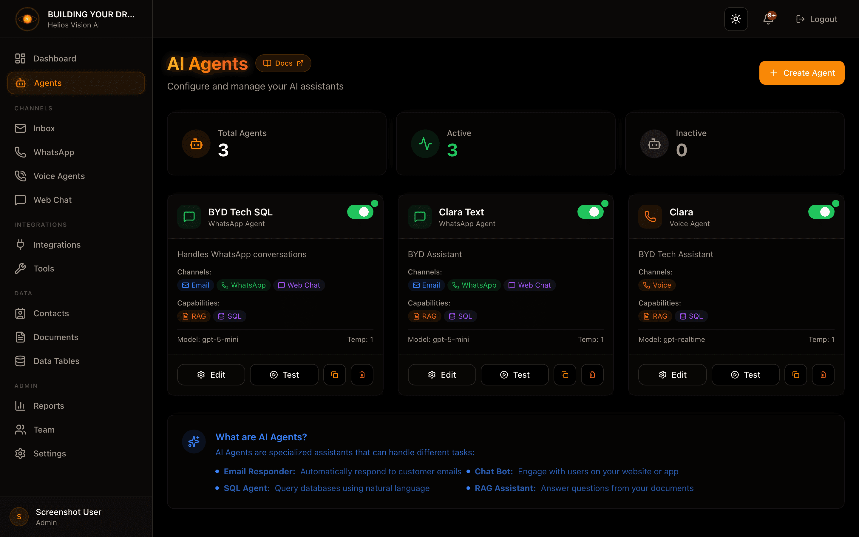Create Agent - Step 2 (Channels)