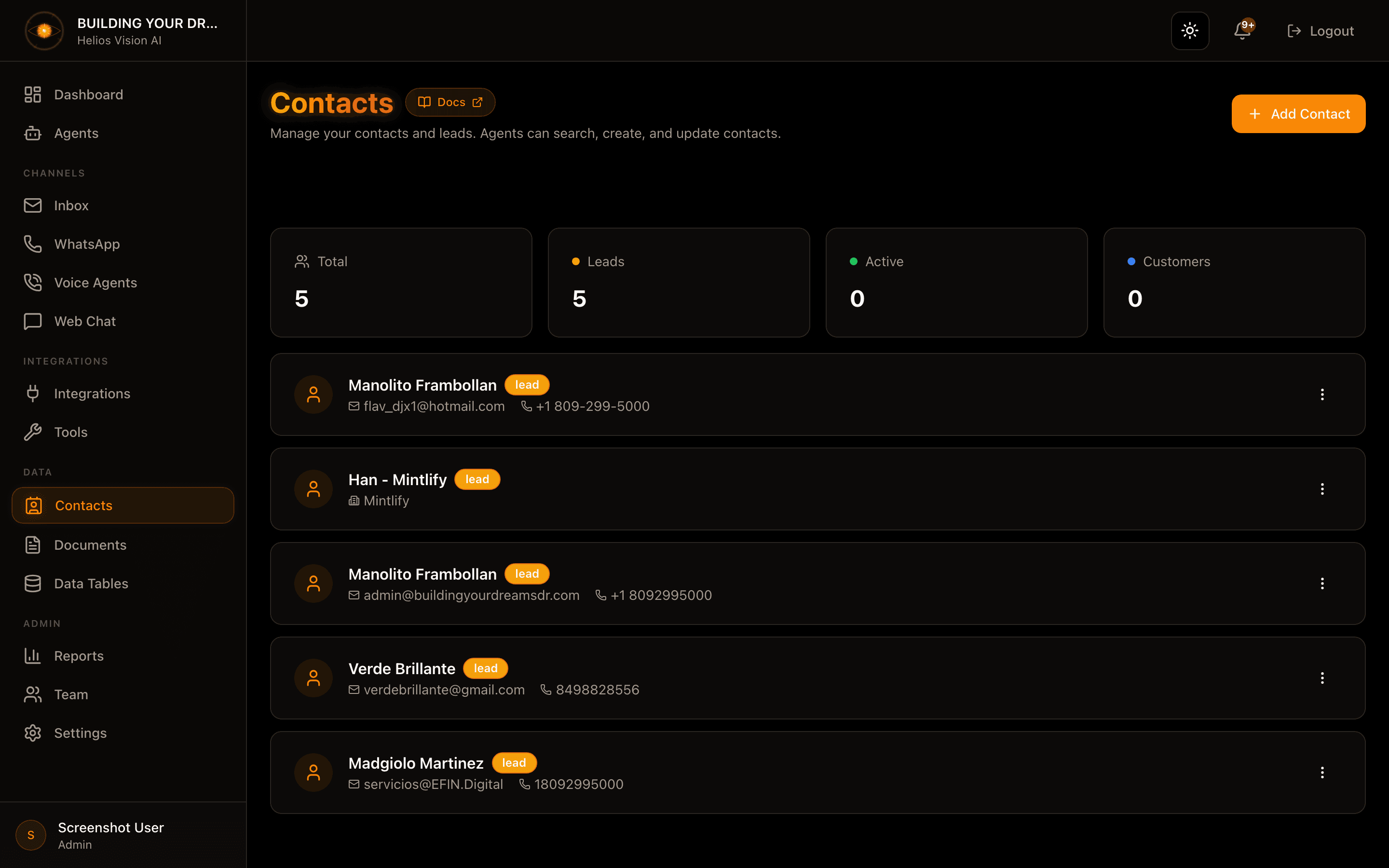 Contacts List